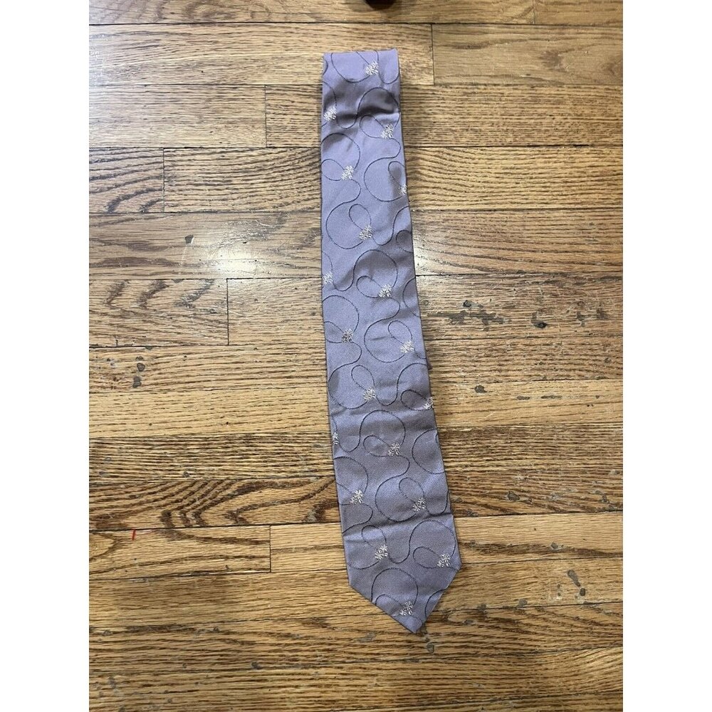 Allea Milano Men’s Tie 100% Silk Bright Colorful Necktie Handmade Italy Purple